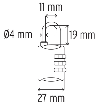 CANDADO DE COMBINACION DE SEGURIDAD 30MM 46291 *