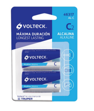 Cargar imagen en el visor de la galería, PILA ALCALINA TAMAÑO C, 2 PIEZAS, VOLTECK 46317 N
