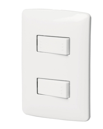 PLACA ARMADA 1 INTERRUPTOR 1 ESCALERA BLANCO LÍNEA ITALIANA 46462 P