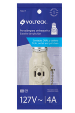 Cargar imagen en el visor de la galería, PORTALÀMPARA DE BAQUELITA, CON INTERRUPTOR DE CADENA VOLTECK 46515 N
