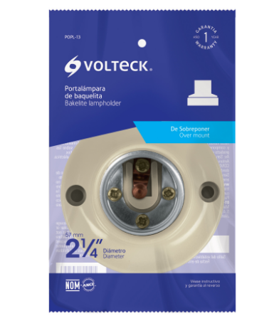 PORTALÁMPARA DE BAQUELITA, 2-1/2'', VOLTECK 46518 P