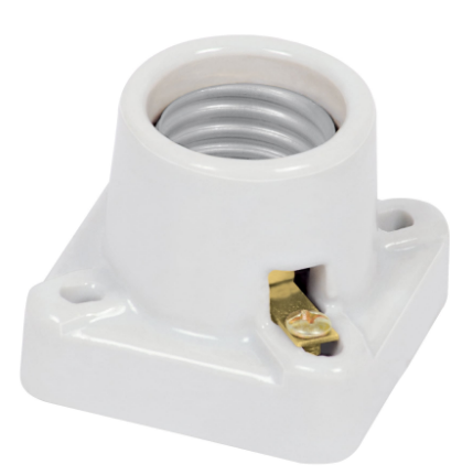 PORTALÁMPARA DE PORCELA, CUADRADO, VOLTECK 46522 N