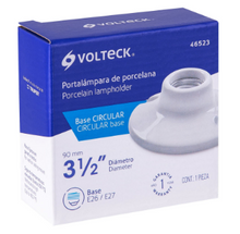 Cargar imagen en el visor de la galería, PORTÁMPARA DE PORCELANA, 3-1/2&#39;&#39;, CIRCULAR, VOLTECK 46523 *
