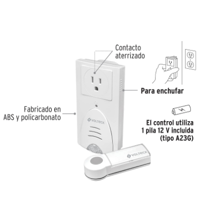 TIMBRE INALÁMBRICO CON RECEPTOR PARA ENCHUFAR, 1 TONO 46631 *