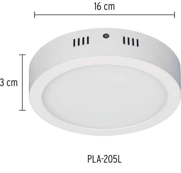 LUMINARIO LED TIPO PLAFÓN 12 W, REDONDO, LUZ DE DÍA, BLANCO 46713 *