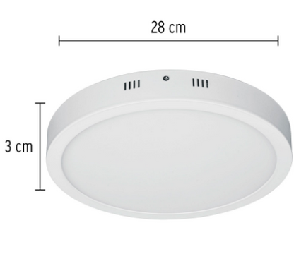 LUMINARIO LED TIPO PLAFÓN 24 W, REDONDO, LUZ DE DÍA, BLANCO 46717 *