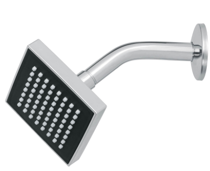 REGADERA CUADRADA ABS 4'' ACABADO CROMO CON BRAZO, FOSET 46732 N