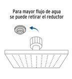 REGADERA CUADRADA ABS 6'' ACABADO CROMO CON BRAZO, FOSET 46734 P