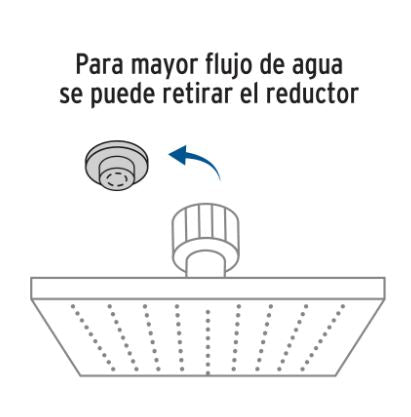 REGADERA CUADRADA 8'' ACABADO CROMO CON BRAZO, FOSET 46736 N