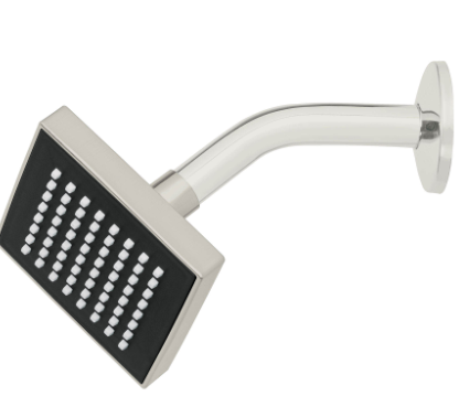 REGADERA CUADRADA ABS 4'' ACABADO SATÍN CON BRAZO, FOSET 46738 N