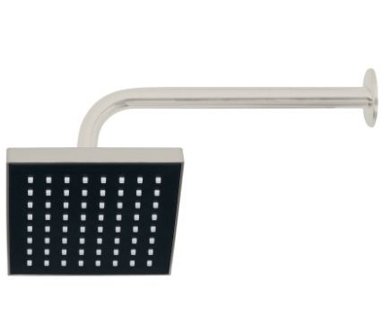 REGADERA CUADRADA ABS 6'' ACABADO SATIN CON BRAZO, FOSET 46740 N