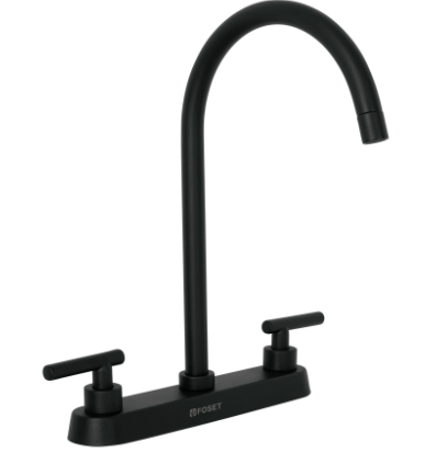 MEZCLADORA PARA FREGADERO, MANERALES PALANCA, NEGRO MATE, TUBIG 46773 P