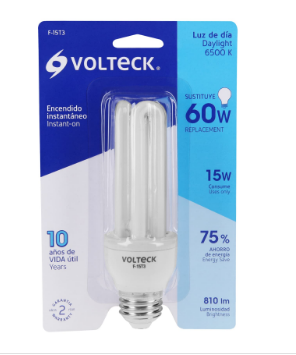 LÁMPARA 15 W, TRIPLE, LUZ DÍA, EN BLISTER, VOLTECK 46844 *