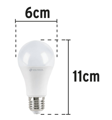 LÁMPARA DE LED, A19, 12W, LUZ CÁLIDA, VOLTECK