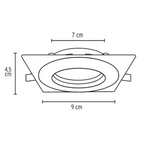 LUMINARIO DE LED 5W EMPOTRAR CUADRADO BLANCO SPOT DIRIGIBLE 46947 *