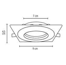 Cargar imagen en el visor de la galería, LUMINARIO DE LED 5W EMPOTRAR CUADRADO BLANCO SPOT DIRIGIBLE 46947
