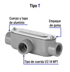 CONDULET 1/2'' CONEXIÒN  TIPO T, VOLTECK 46979 *