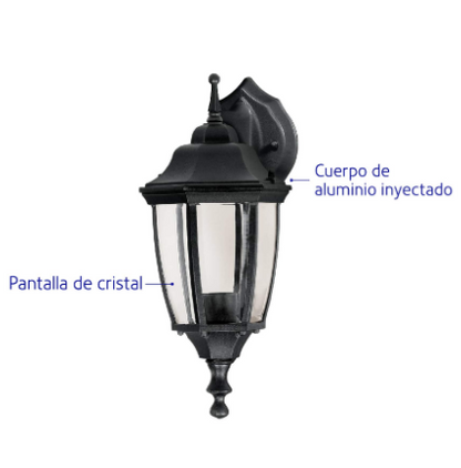 ARBOTANTE TIPO FAROL NEGRO, LAMPARA NO INCLUIDA 47291 N
