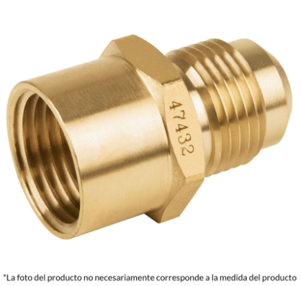 NIPLE CAMPANA DE LÁTON, 3/8'' X 1/2'' 47429 N