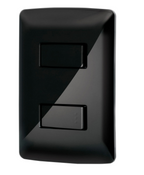 PLACA ARMADA 1 INTERRUPTOR 1 ESCALERA, NEGRO LÌNEA ITALIANA