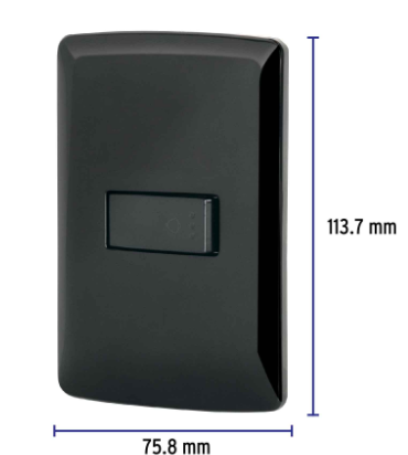 PLACA ARMADA CON TIMBRE, NEGRO, LÍNEA ITALIANA 47601 N