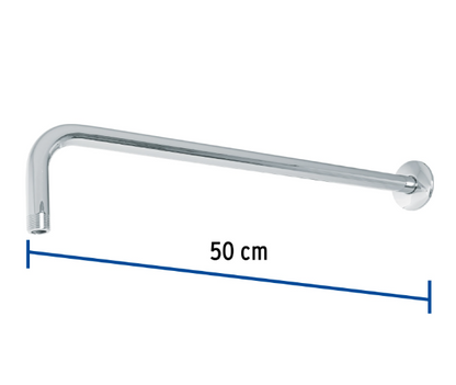 BRAZO RECTO 50 CM CON CHAPETÓN PARA REGADERA, CROMO, FOSET 47752 N