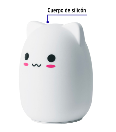 LUZ DE NOCHE DE LED GATO MULTICOLOR, VOLTECK 47869 N