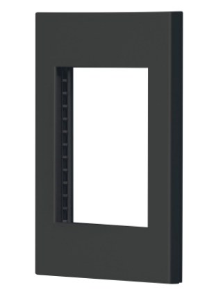 PLACA 1 VENTANA, 3 MÓDULOS, LÍNEA ESPAÑOLA, COLOR NEGRO