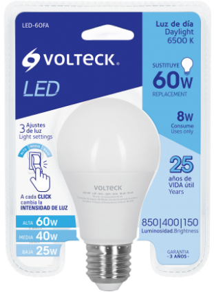 LAMPARA DE LED  60W 3 NIVELES DE ILUMINACION 48052 P