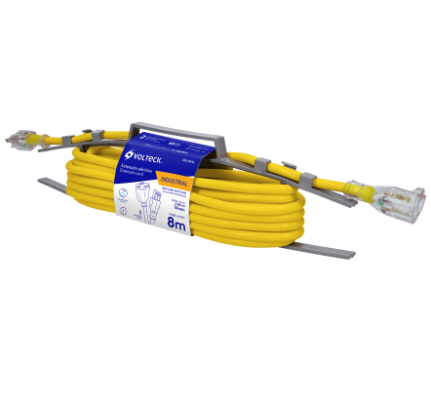 EXTENSIÒN REFORZADA ATERRIZADA 8 M 3X14 AWG, VOLTECK 48067 *