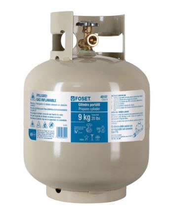CILINDRO PORTÀTIL PARA GAS LP, 9KG 48107 *