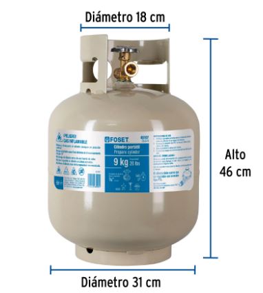 CILINDRO PORTÀTIL PARA GAS LP, 9KG 48107 *
