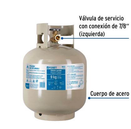 CILINDRO PORTÀTIL PARA GAS LP, 9KG 48107 *