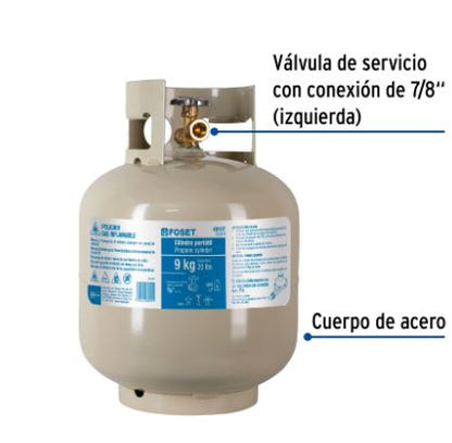 CILINDRO PORTÀTIL PARA GAS LP, 9KG 48107 *