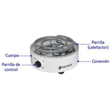 Cargar imagen en el visor de la galería, PARRILLA ELÉCTRICA 1 QUEMADOR, REDONDA 48125 P

