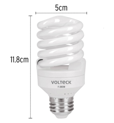 LÁMPARA 20 W, ESPIRAL MINI,LUZ DÍA, T2, EN BLÍSTER, VOLTECK 48206 *