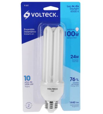 LÁMPARA TRIPLE T4 24W LUZ DE DÍA EN BLÍSTER, VOLTECK 48227 *