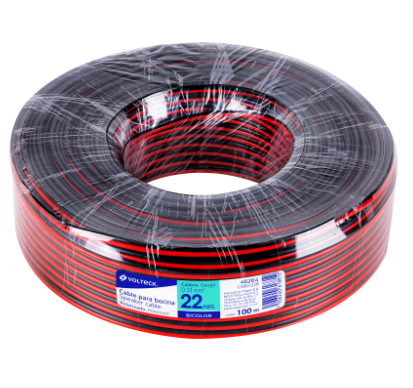 ROLLO DE 100 M DE CABLE POLARIZADO BICOLOR P/BOCINA 22 AWG 46264 P