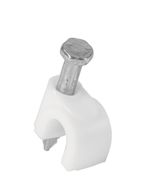 GRAPA P/CABLE REDONDO, 6MM, BLANCA BOLSA 20 PIEZAS 48272 P