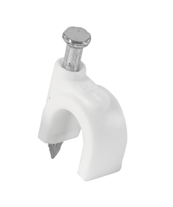 GRAPA PARA CABLE REDONDO 8MM BLANCA 20PZ 48273 *