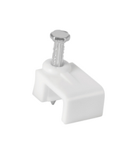 Cargar imagen en el visor de la galería, GRAPA PARA CABLE PLANO, 5 X 8.5MM, BLANCA 20PIEZAS 48278 P
