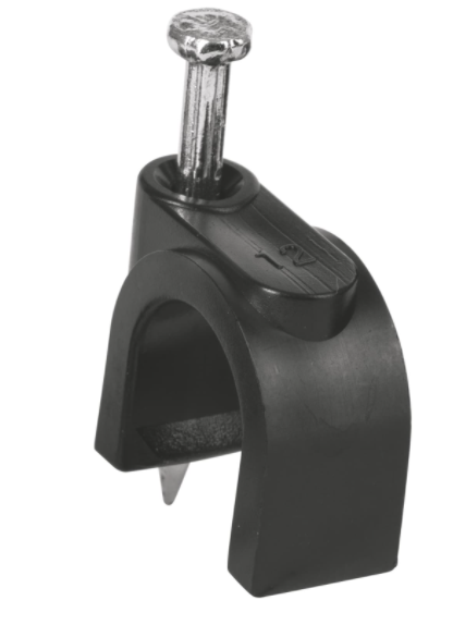 GRAPA PARA CABLE REDONDO, 12MM, NEGRA, BOLSA 20 PZAS 48283 *
