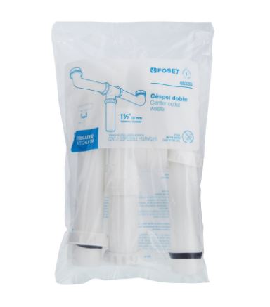 CÉSPOL DOBLE PARA FREGADERO, POLIPROPILENO, 1-1/2'' FOSET 48338 *L