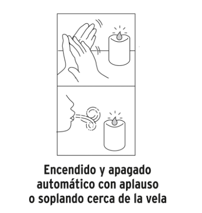 VELA DE LED CON 2 PILAS AA Y SENSOR 48411 *