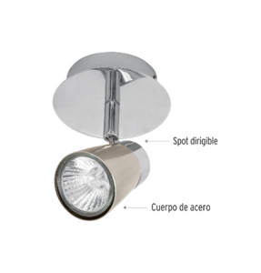 LUMINARIO DE SOBREPONER CON 1 SPOT BASE GU10, VOLTECK 48432 N