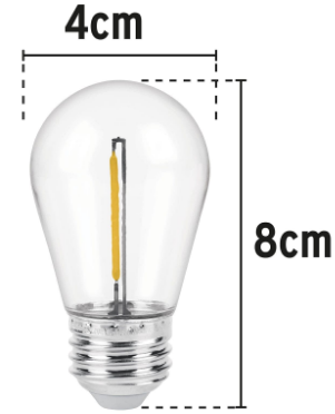 LAMPARA DE LED S14 DE 1W, LUZ CALIDA 48452 *