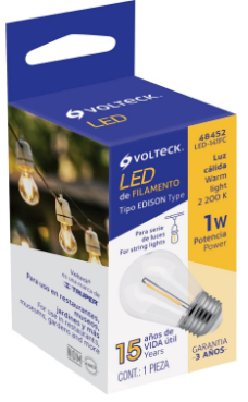 LAMPARA DE LED S14 DE 1W, LUZ CALIDA 48452 *