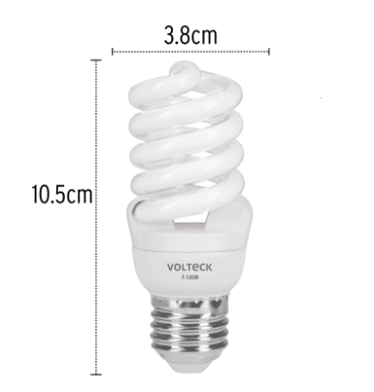 LÁMPARA 13W, ESPIRAL MINI, LUZ DÍA, T2, EN BLÍSTER, VOLTECK 48504 *