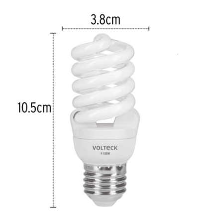 LÁMPARA 13W, ESPIRAL MINI, LUZ DÍA, T2, EN BLÍSTER, VOLTECK 48504 *