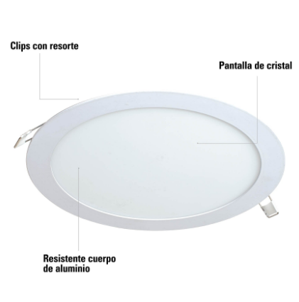 LUMINARIO ULTRADELGADO REDONDO P/EMPOTRAR 18W, LUZ DE DÍA 48548 *